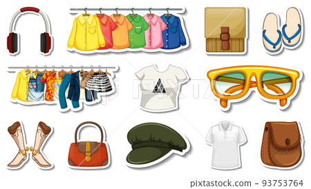 Sticker set of clothes and accessories 93753764