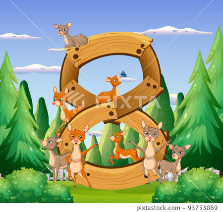 Eight deers attached to number eight 93753869