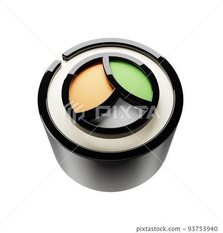 roll with avocado and salmon isolated on white background. Glass design elements Realistic icons 3d illustration 93753940