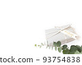 gift box and eucalyptus leaves 93754838