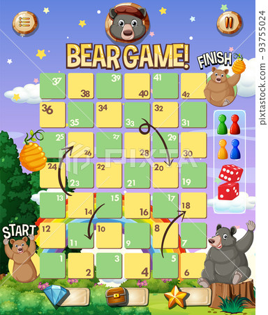 A snake ladder bear game template A snake ladder bear game template 93755024