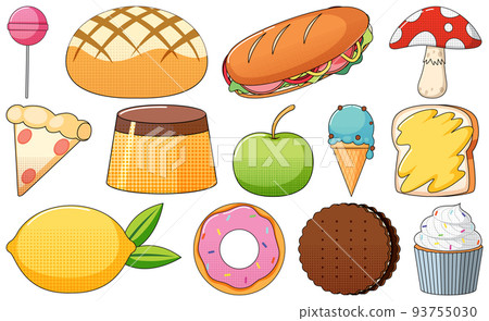 Set of vintage style cartoon on white background Set of vintage style cartoon on white background 93755030