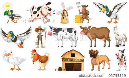 Farm animals and barn Farm animals and barn 93755139
