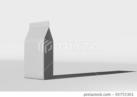 White standing box bottom pouch bag coffee branding 3D rendering. Merchandise packaging design. Shop sale demonstration. White standing box bottom pouch bag coffee branding 3D rendering. Merchandise packaging design. Shop sale demonstration. 93755301