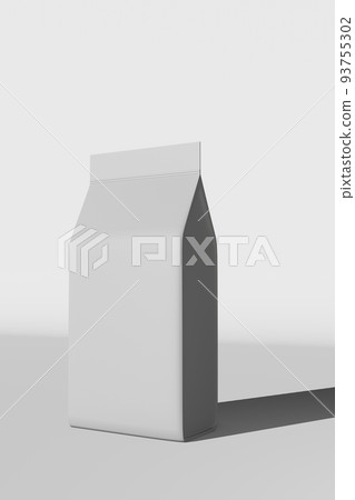 White standing box bottom pouch bag coffee branding 3D rendering. Merchandise packaging design. Shop sale demonstration. White standing box bottom pouch bag coffee branding 3D rendering. Merchandise packaging design. Shop sale demonstration. 93755302