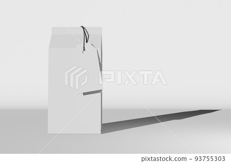 White standing box bottom pouch bag branding template price tag card mockup 3D rendering Merchandise cardboard packaging White standing box bottom pouch bag branding template price tag card mockup 3D rendering Merchandise cardboard packaging 93755303