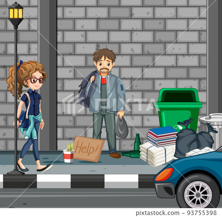 Homeless people in the city Homeless people in the city 93755398