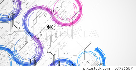 Abstract technology concept. Circuit board, high computer color background. Vector illustration with space for content, web - template, business tech presentation. 93755597