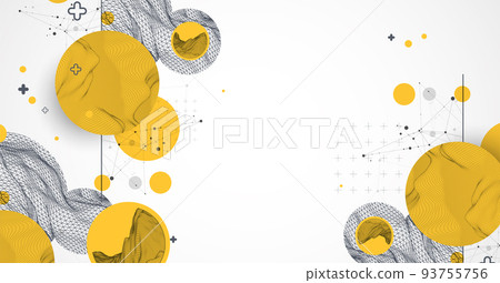 Trendy abstract wireframe background. Modern science or technology art elements. Surface illustration. Vector. Trendy abstract wireframe background. Modern science or technology art elements. Surface illustration. Vector. 93755756