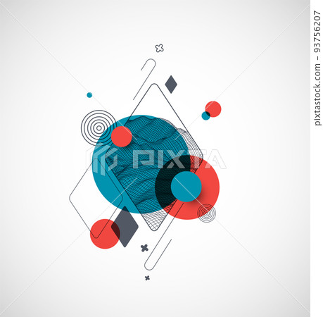 Modern science or technology abstract background. Wireframe spot surface illustration. Vector. 93756207