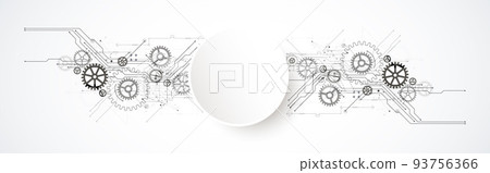 Abstract technology background. Cogwheels theme. Vector illustration 93756366