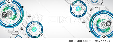 Abstract technology concept. Circuit board, high computer color background. Vector illustration with space for content, web - template, business tech presentation. 93756395