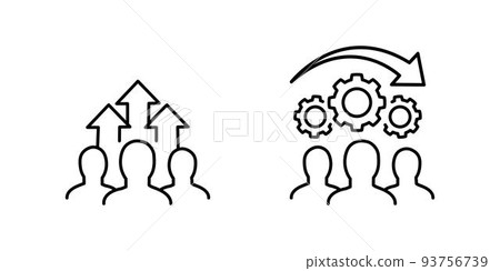 Team growth and development line icons set Team growth and development line icons set 93756739