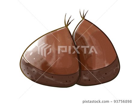 美味栗子的插圖，秋天的味道，水彩畫 93756898
