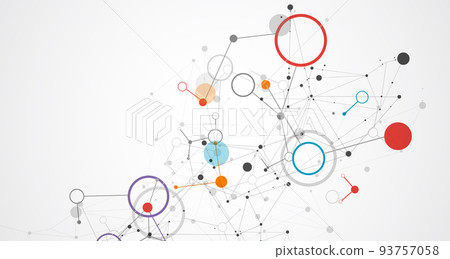 Template for science and technology presentation. Plexus style background. Template for science and technology presentation. Plexus style background. 93757058