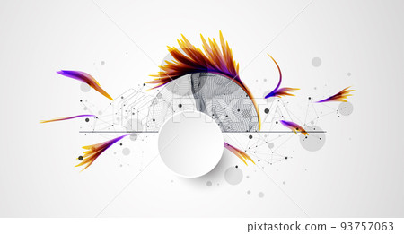Trendy abstract wireframe background. Modern science or technology art elements. Surface illustration. Vector. 93757063
