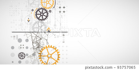 Abstract background on technological and scientific topics. Plexus effect with various techno details with a place under the text. Vector format. Abstract background on technological and scientific topics. Plexus effect with various techno details with a place under the text. Vector format. 93757065