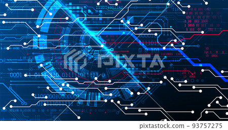 Abstract background on technological and scientific topics. Various techno details with using digital code. Vector format. 93757275