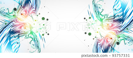 Abstract particle vortex with plexus effect elements and Gradient background lighting. 93757331