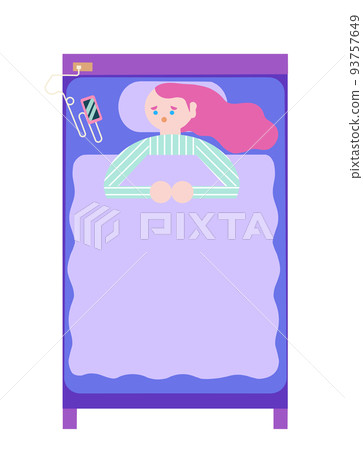 失眠的女人。失眠。沒有背景，沒有講話泡泡。 93757649