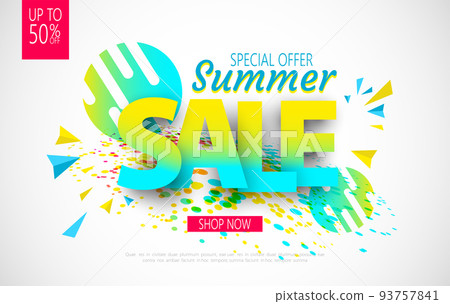 Summer Sale banner design for your business. Vector illustration. 93757841