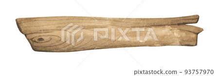 Watercolor Wooden signboards, empty Blank, wood banners, planks, board. 93757970