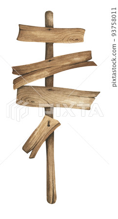 Watercolor Wooden signboards, empty Blank, wood banners, planks, board. Watercolor Wooden signboards, empty Blank, wood banners, planks, board. 93758011