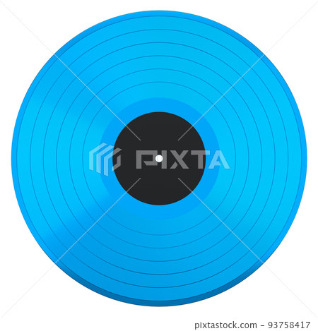 Black vinyl LP record with label isolated on white background. Black vinyl LP record with label isolated on white background. 93758417