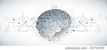 Abstract digital brain,technology concept. Vector - Stock Illustration ...
