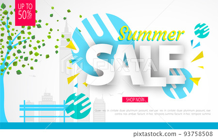 Summer Sale banner design for your business. Vector illustration. Summer Sale banner design for your business. Vector illustration. 93758508