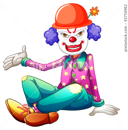 Cartoon clown on whie background 93758962