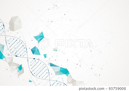 Science template, wallpaper or banner with a DNA molecules. Vector illustration. 93759008
