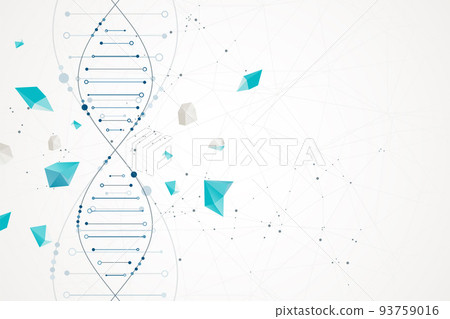 Science template, wallpaper or banner with a DNA molecules. Vector illustration. 93759016