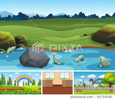 Different scene background with green grass Different scene background with green grass 93759580