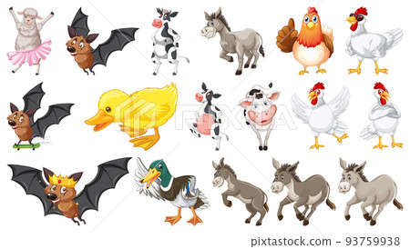 Farm animals on white background 93759938