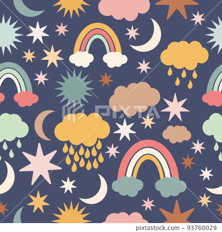 Weather symbols for kids pattern Weather symbols for kids pattern 93760029