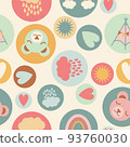 Funny kids pattern pastel colors 93760030
