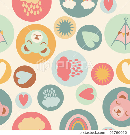 Funny kids pattern pastel colors Funny kids pattern pastel colors 93760030