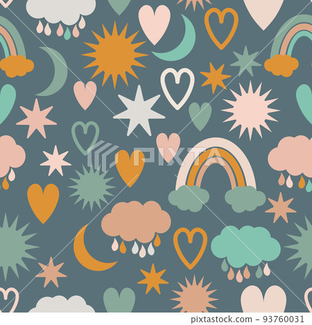 Weather symbols for kids pattern Weather symbols for kids pattern 93760031
