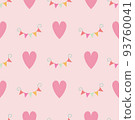 Hearts and buntings pastel pattern pastel 93760041