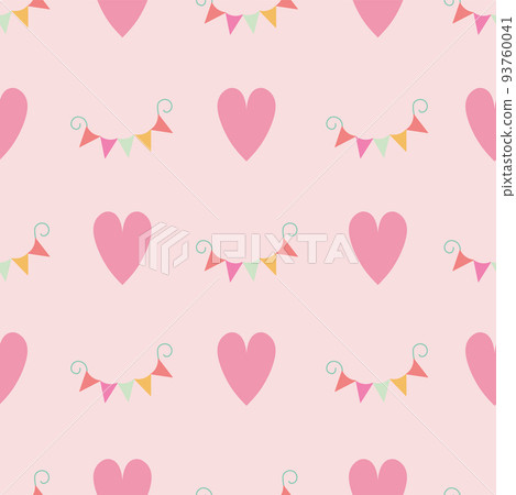 Hearts and buntings pastel pattern pastel Hearts and buntings pastel pattern pastel 93760041