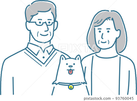 Illustration of an elderly couple Illustration of an elderly couple 93760045