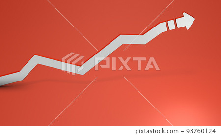 通過曲折整體上升的折線圖。成功和蓬勃發展。代表上升或增加的抽象概念。 通過曲折整體上升的折線圖。成功和蓬勃發展。代表上升或增加的抽象概念。 93760124