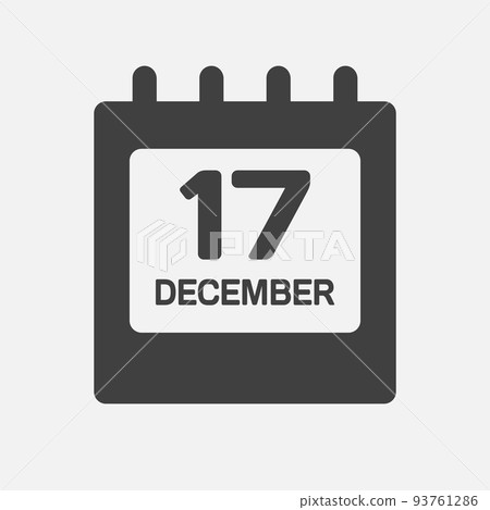 Icon day date 17 December, template calendar page 93761286