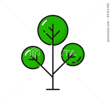 Tree icon in line, green forest oak or pine silhouette, vector flat symbol. Thin line tree conifer fire or olive and oak plant or bush with green leaves, park and garden landscape icon Tree icon in line, green forest oak or pine silhouette, vector flat symbol. Thin line tree conifer fire or olive and oak plant or bush with green leaves, park and garden landscape icon 93761769