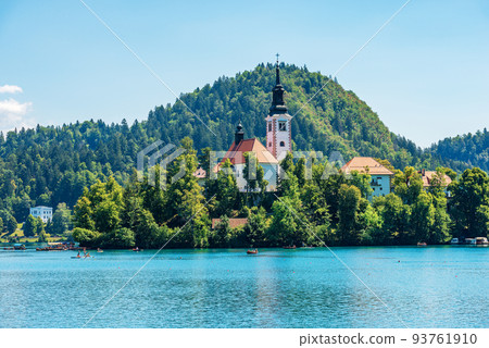 Lake Bled and Church of the Mother of God on the Lake - Slovenia 93761910