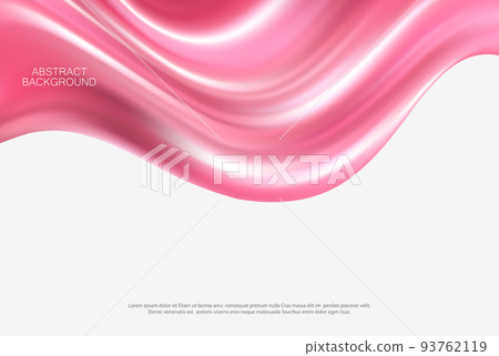 Abstract vector flying waves made of silk or satin fabric isolated on white background.Design template 93762119