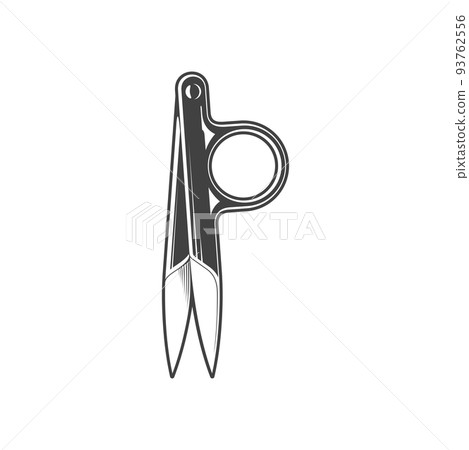 Small Closed Metal Sewing Scissors Isolated On A White Background