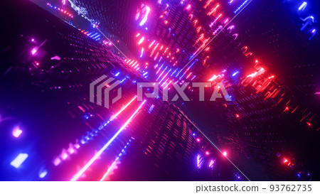 Audio visualization in the form of luminous waves. 3D rendering illustration. 93762735