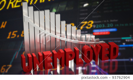 The unemployed and chart on business background 3d rendering 93762904